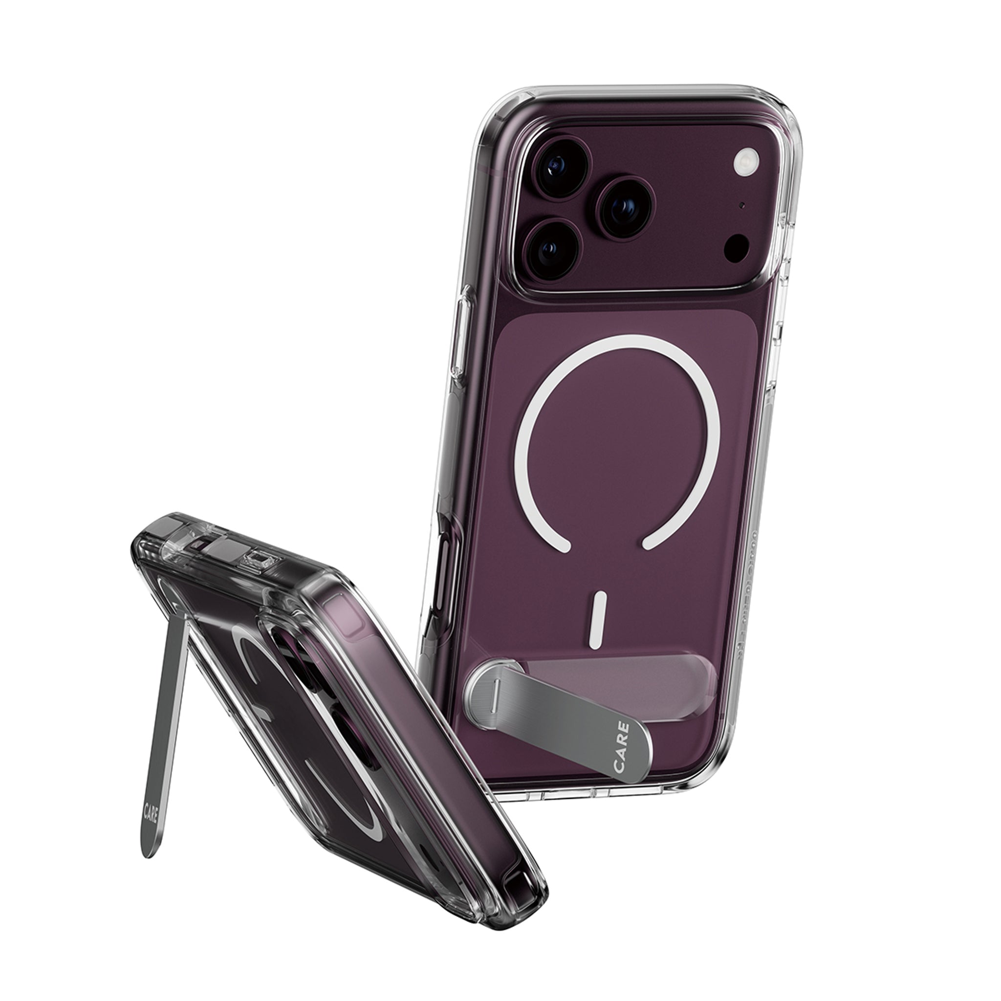 CARE™ by PanzerGlass® Kickstand Case Transparent w. White MagSafe iPhone 18 Pro | 17 Pro